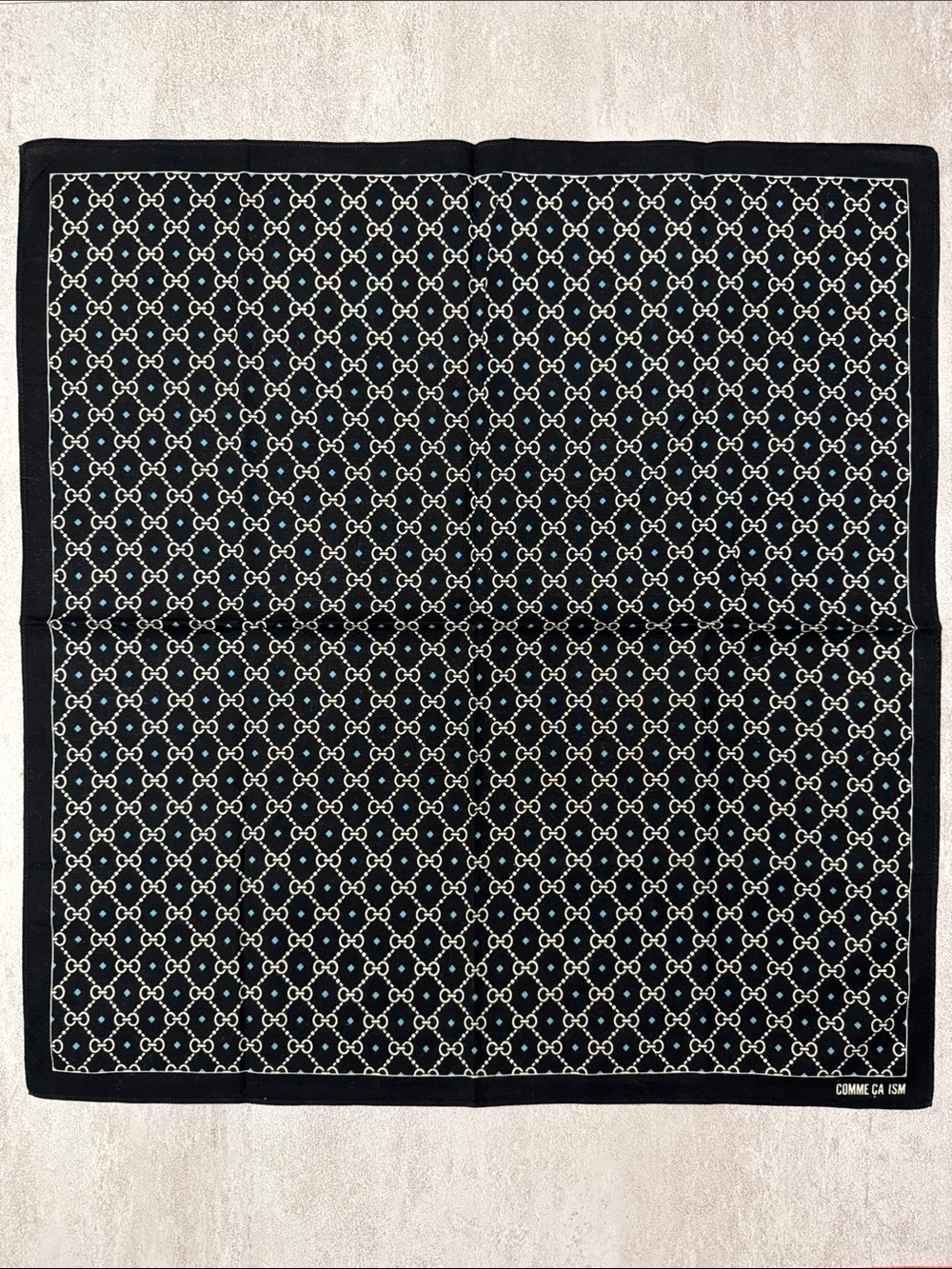 Comme CA ISM Black Geometric Pattern Men's Scarf
